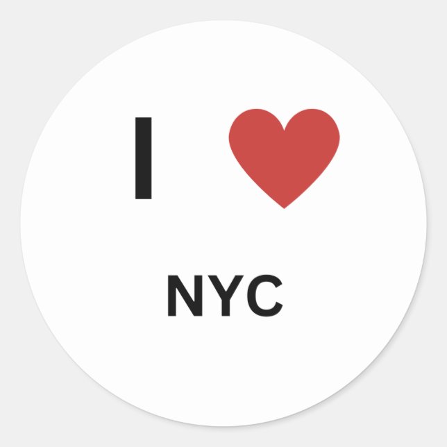 Sticker Rond J'aime NYC (Devant)