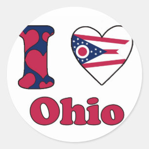 Sticker Rond J'aime Ohio