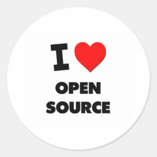 Sticker Rond J'aime Open Source