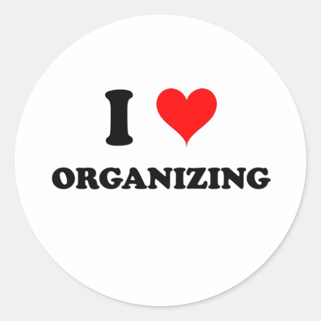 Sticker Rond J'aime organiser (Devant)