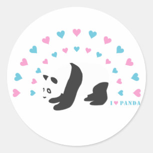 Sticker Rond J'aime Panda