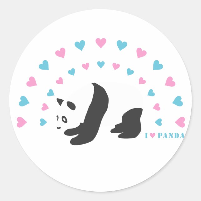 Sticker Rond J'aime Panda (Devant)