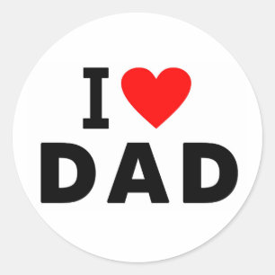 Sticker Rond j'aime papa coeur papa message texte le père symbo