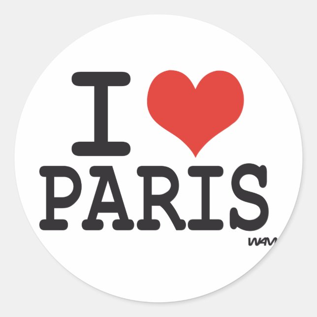Sticker Rond J'aime Paris (Devant)