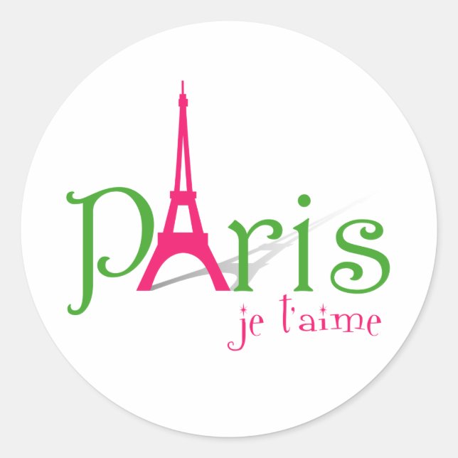 Sticker Rond J'aime Paris (Devant)