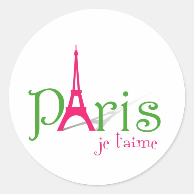 Sticker Rond J'aime Paris (Devant)