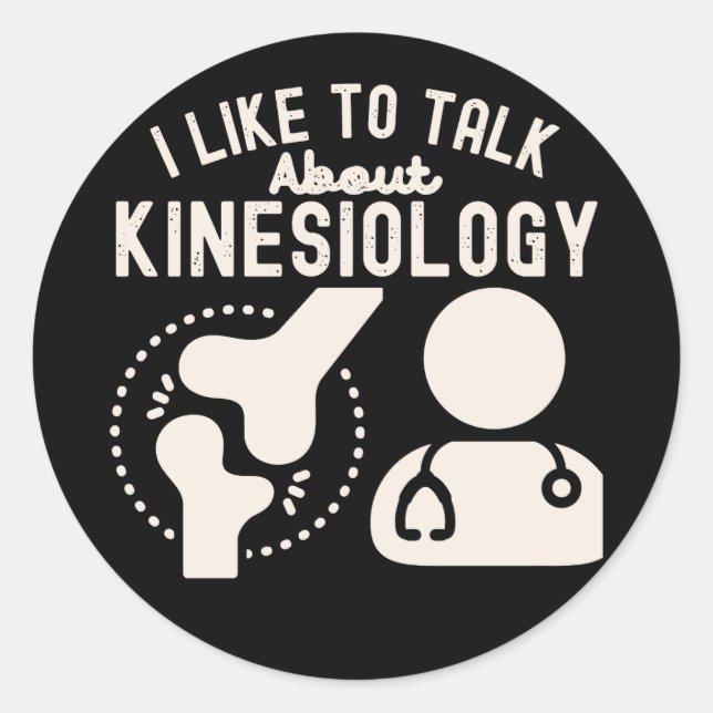 Sticker Rond J'aime parler de kinésiologie (Devant)