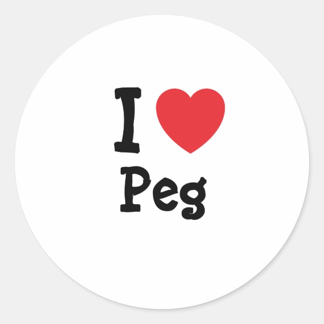 Sticker Rond J'aime Peg coeur T-shirt (Devant)