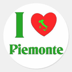 Sticker Rond J'aime Piemonte Italie