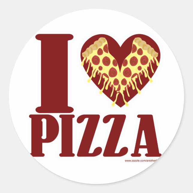 Sticker Rond J'aime Pizza (Devant)