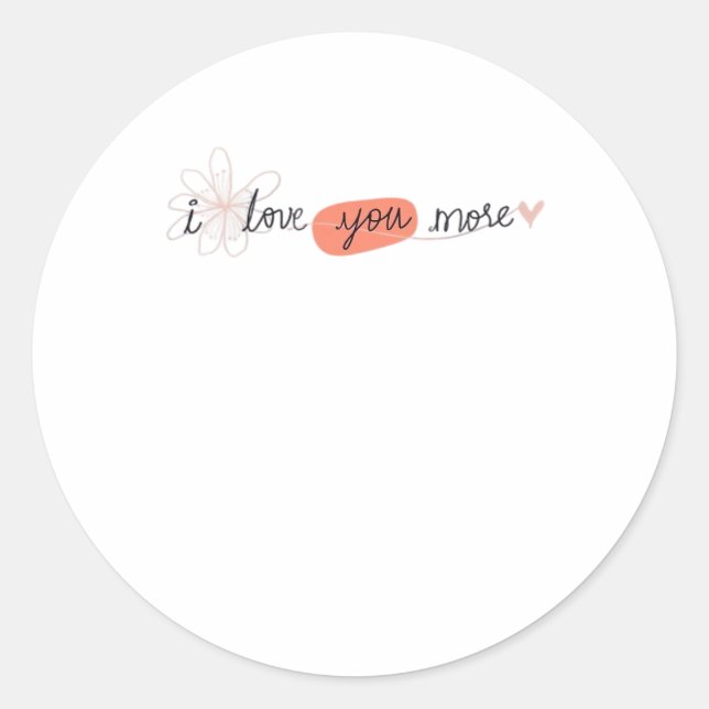 Sticker Rond J'aime plus simple citation romantique  (Devant)