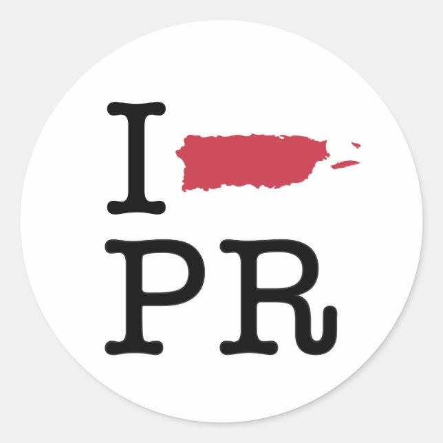 Sticker Rond J'aime Porto Rico (Devant)