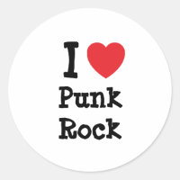 J'aime Punk Rock coeur personnalisé