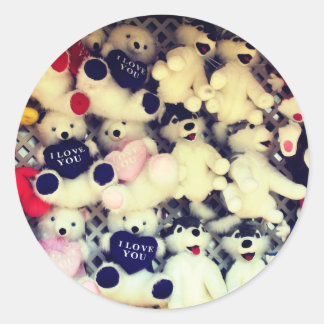 Sticker Rond J'Aime Que Tu T'Enlève Ours