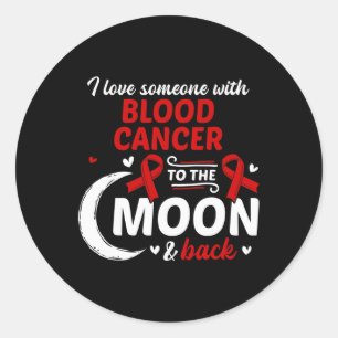 Sticker Rond J'aime quelqu'un atteint d'un cancer du sang Sensi