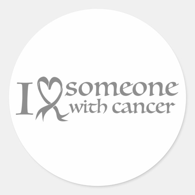 Sticker Rond J'aime quelqu'un avec le cancer (Devant)
