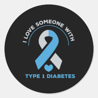 Sticker Rond J'Aime Quelqu'Un Avec Un Cadeau De Sensibilisation