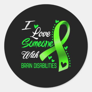 Sticker Rond J'Aime Quelqu'Un Avec Une Incapacité Cervicale Sen