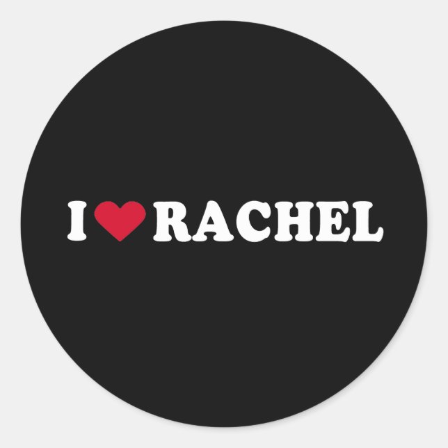 STICKER ROND J'AIME RACHEL (Devant)