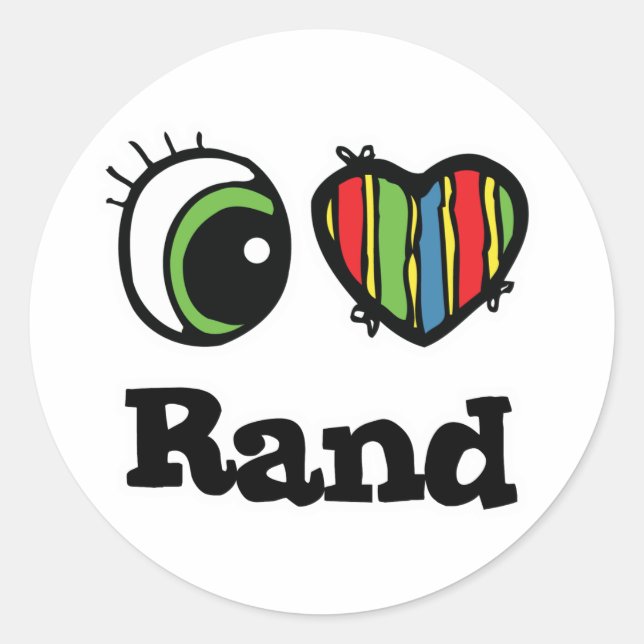 Sticker Rond J'aime (♥) Rand (Devant)