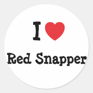 Sticker Rond J'aime Red Snapper coeur T-shirt