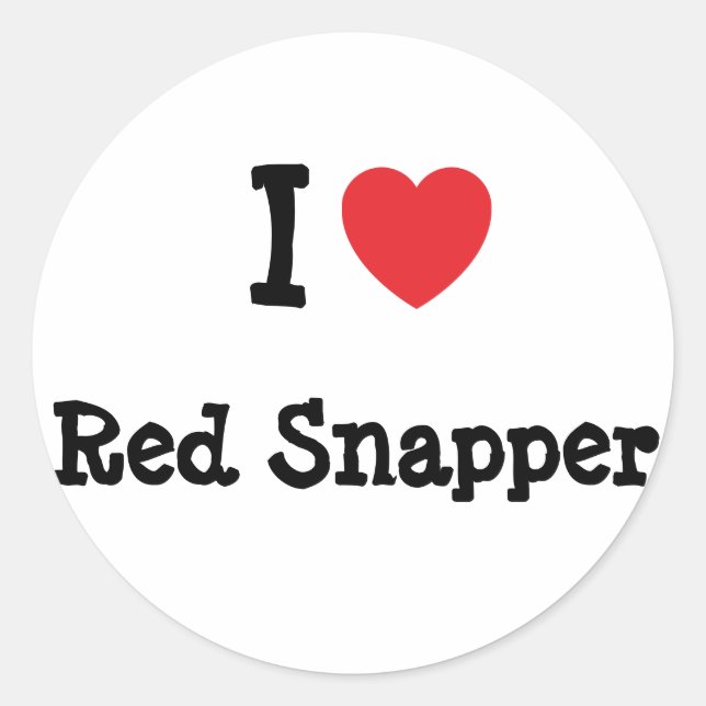 Sticker Rond J'aime Red Snapper coeur T-shirt (Devant)