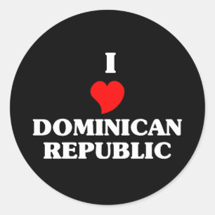 Sticker Rond J'aime République Dominicaine
