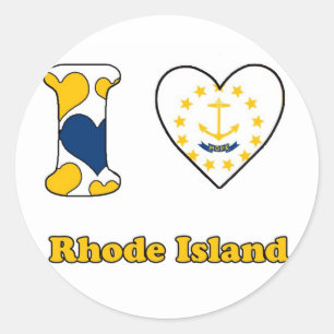Sticker Rond J'aime Rhode Island