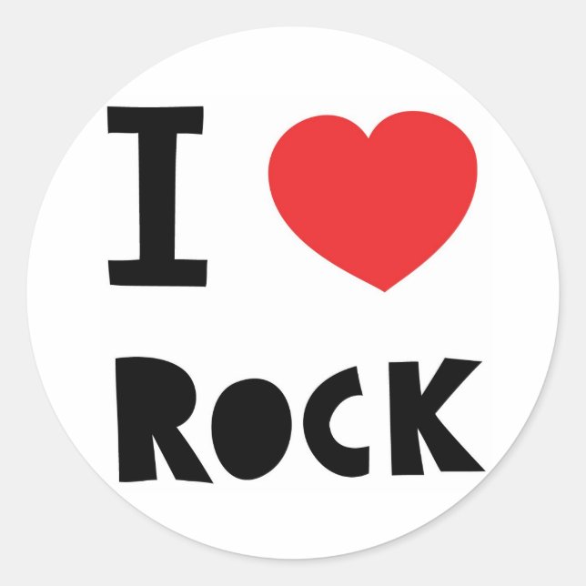 Sticker Rond J'aime Rock (Devant)