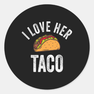 Sticker Rond J'Aime Sa Chemise Taco Drôle Cinco De Mayo Mexicai