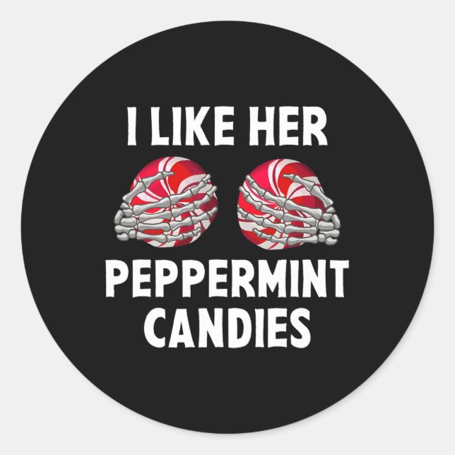 Sticker Rond J'Aime Sa Peppermenthe Candies Funny Couples Chris (Devant)