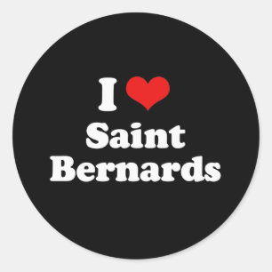 Sticker Rond J'aime Saint Bernards