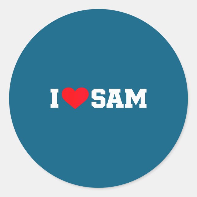 Sticker Rond J'aime sam  (Devant)