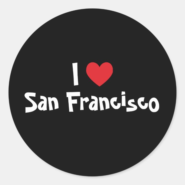 Sticker Rond J'aime San Francisco (Devant)