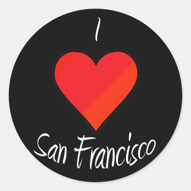 Sticker Rond J'aime San Francisco (Devant)