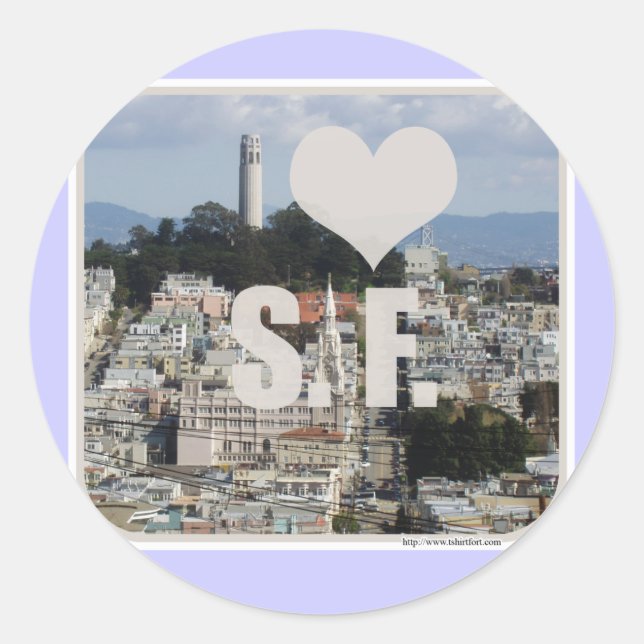 Sticker Rond J'aime San Francisco (Devant)