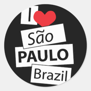 Sticker Rond J'aime Sao Paulo Brésil