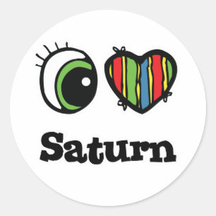 Sticker Rond J'aime (♥) Saturne