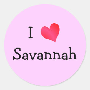 Sticker Rond J'aime Savannah
