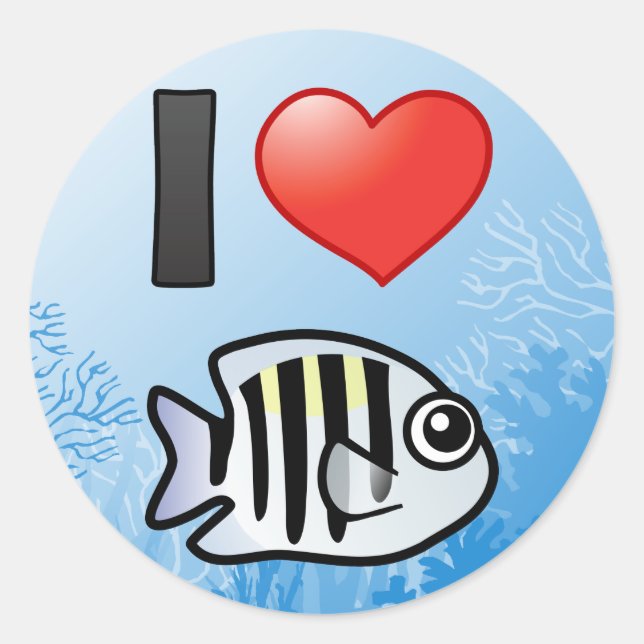 Sticker Rond J'aime sergent-major (Devant)