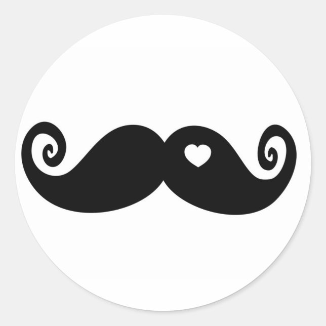 Sticker Rond J'aime simplement Moustache (Devant)