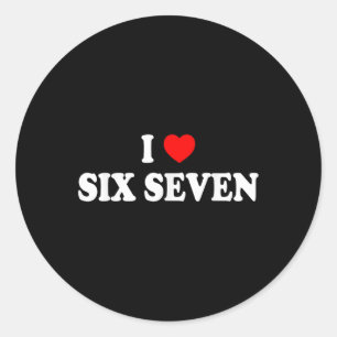 Sticker Rond J'aime Six Sept Je Cœur 67 Mème Drôle