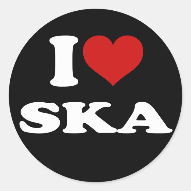 Sticker Rond J'aime Ska (Devant)