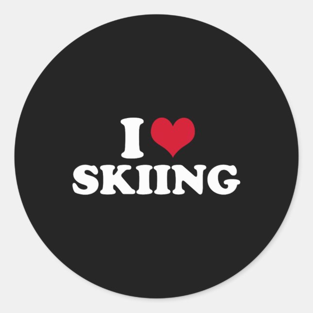 Sticker Rond J'aime skier  (Devant)