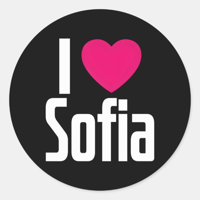 Sticker Rond J'Aime Sofia K He I He Sofia (Devant)