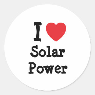 Sticker Rond J'aime Solar Power coeur personnalisé