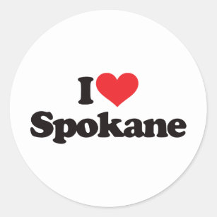 Sticker Rond J'aime Spokane
