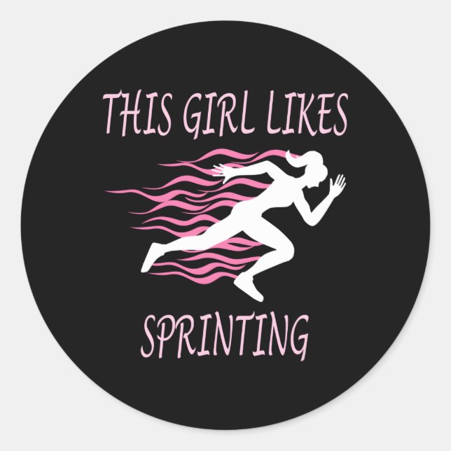 Sticker Rond J'Aime Sprint Hobby Sports Running Athletics (Devant)
