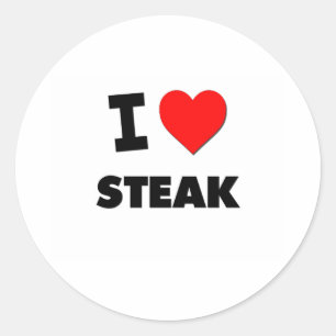 Sticker Rond J'aime Steak