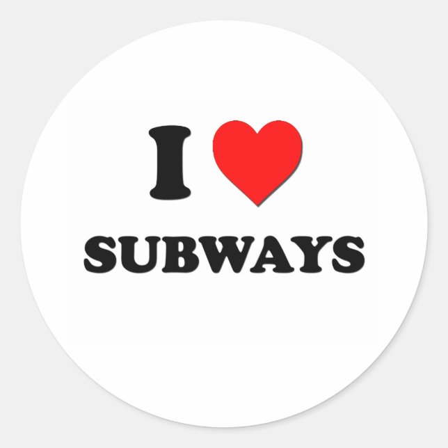 Sticker Rond J'aime Subway (Devant)